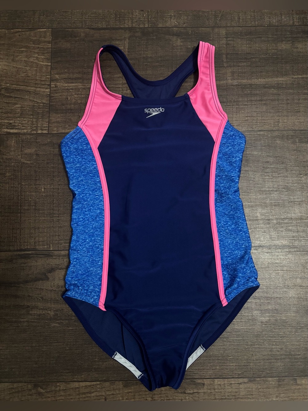 SPEEDO One Piece Blue / Pink Swimsuit Girls Size L